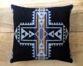 Pillow - Pendleton Wool Fabric - Native Geometric Tribal Arrow Cross Southwest Bohemian