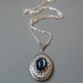 Montana Blue Glass Cabs in a Classic Oval Silver Locket Necklace.Bridesmaid Necklace--Mothers Day Gift