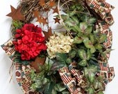 Patriotic Front Door Wreath, Memorial Day, Fourth Of July, Country Wreath, Primitive Wreath, Americana -- FREE SHIPPING
