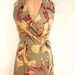 RESERVED LISTING - 1990s Feather Pattern Wrap Dress by A.B.S Size 8