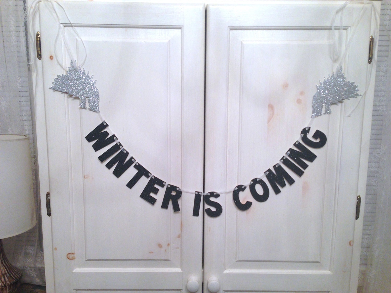 Winter Is Coming Banner -- Game of Thrones Glitter Banner / Photo Prop / House Stark