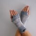 Fingerless gloves winter fashion in shades of light grey, Danae, for women or teenagers, under 25