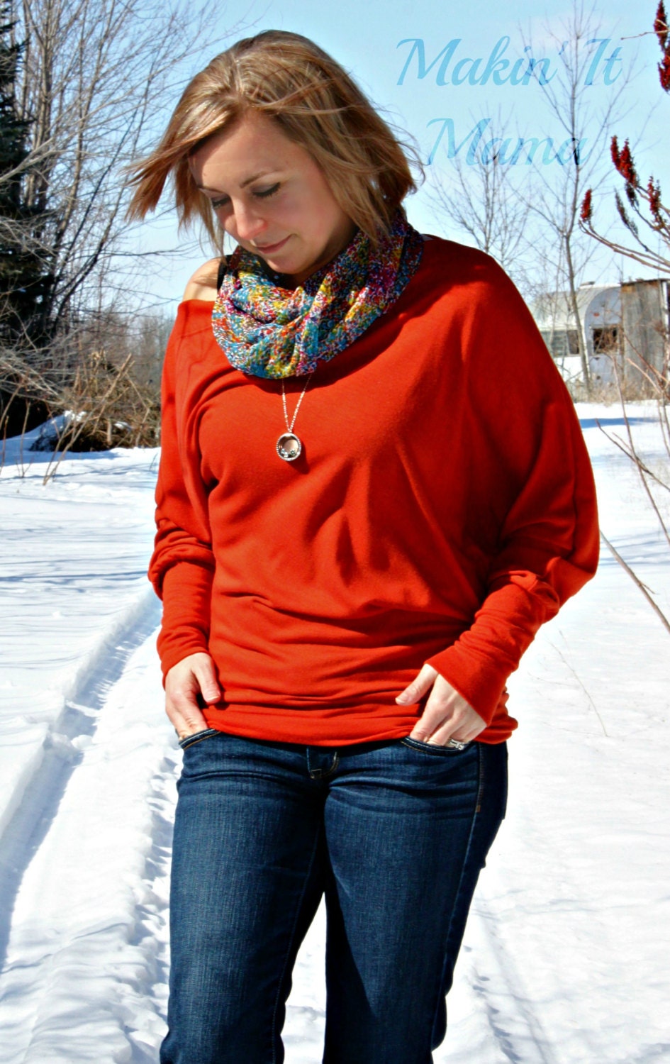 Infinity Scarf, Colorful Print Scarf, Fashion Scarf