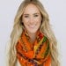 Boho Infinity Scarf Wide Long Southwestern Bohemian Tribal Loop Circle Scarf for Spring Women's Fashion Accessory TANGERINE