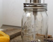 Country Kitchen Clear Mason Jar Soap Dispenser Gift for Her (16oz) Eco