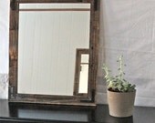 Farmhouse Mirror - 20x24 Rustic Industrial Eco Decor Reclaimed Wood - finished framed (2 inch frame)