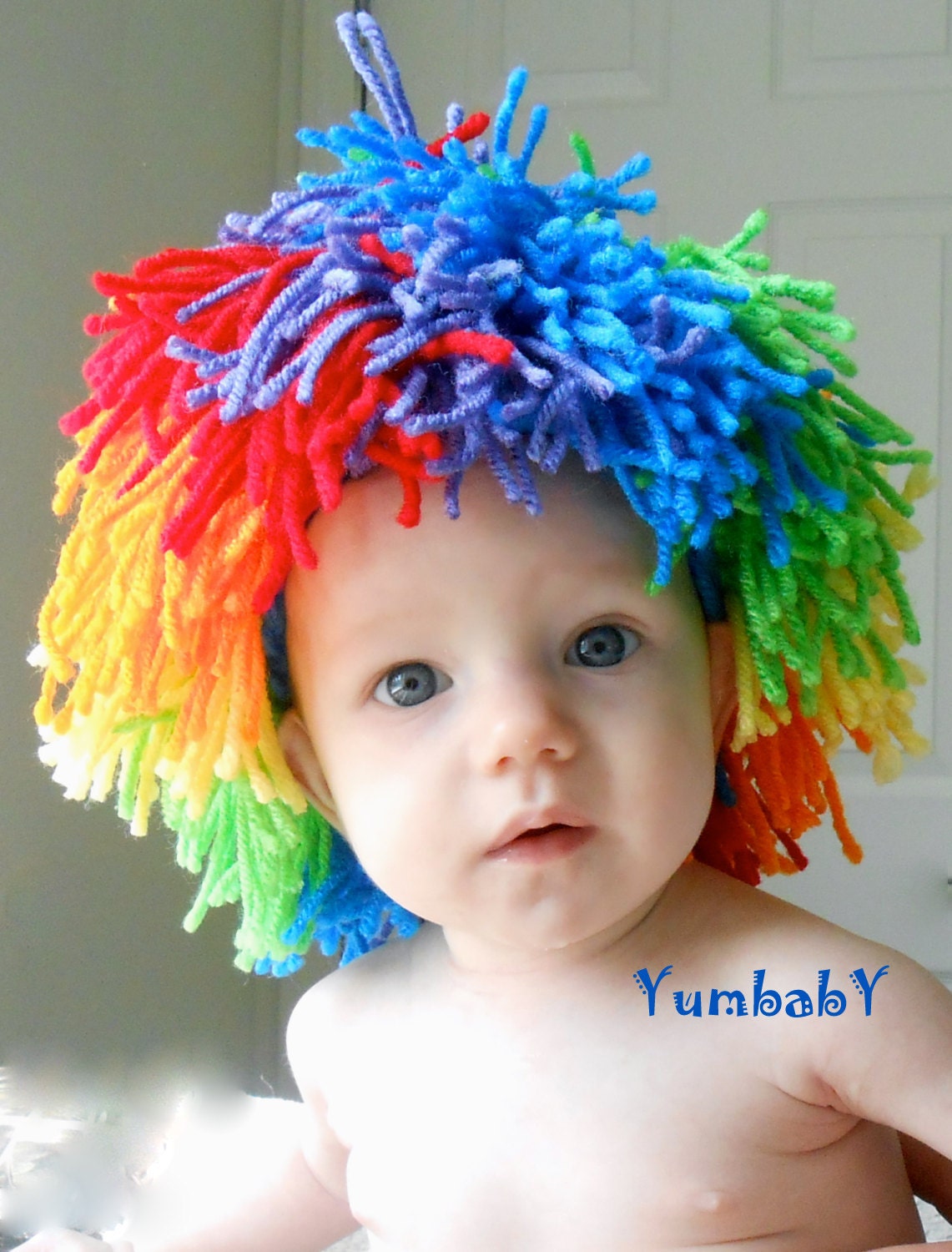 Baby Clown Wig Halloween Costume Rainbow Color
