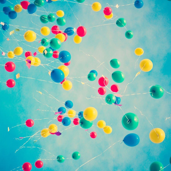Spring photography, love photography,  balloon, balloon, balloons, heart, red, turquoise, mint, nursery, prints, decor, sky
