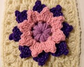 Ring Around The Posies Granny Square CROCHET PATTERN - Instant Download