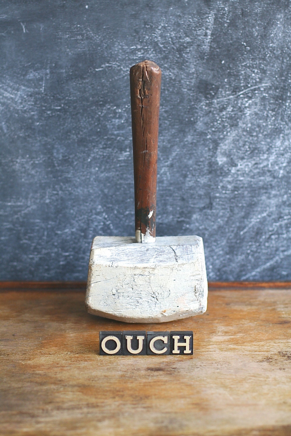 Rustic Wooden Mallet Handmade White