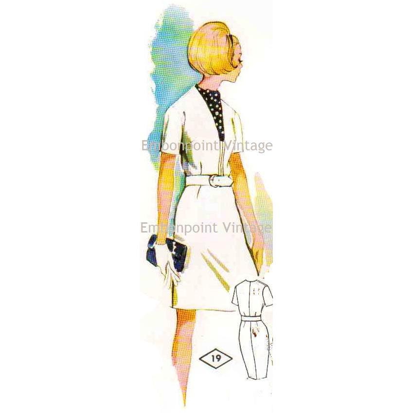 Plus Size (or any size) Vintage 1969 Womens Dress Pattern - PDF - Pattern No 19 Sheri