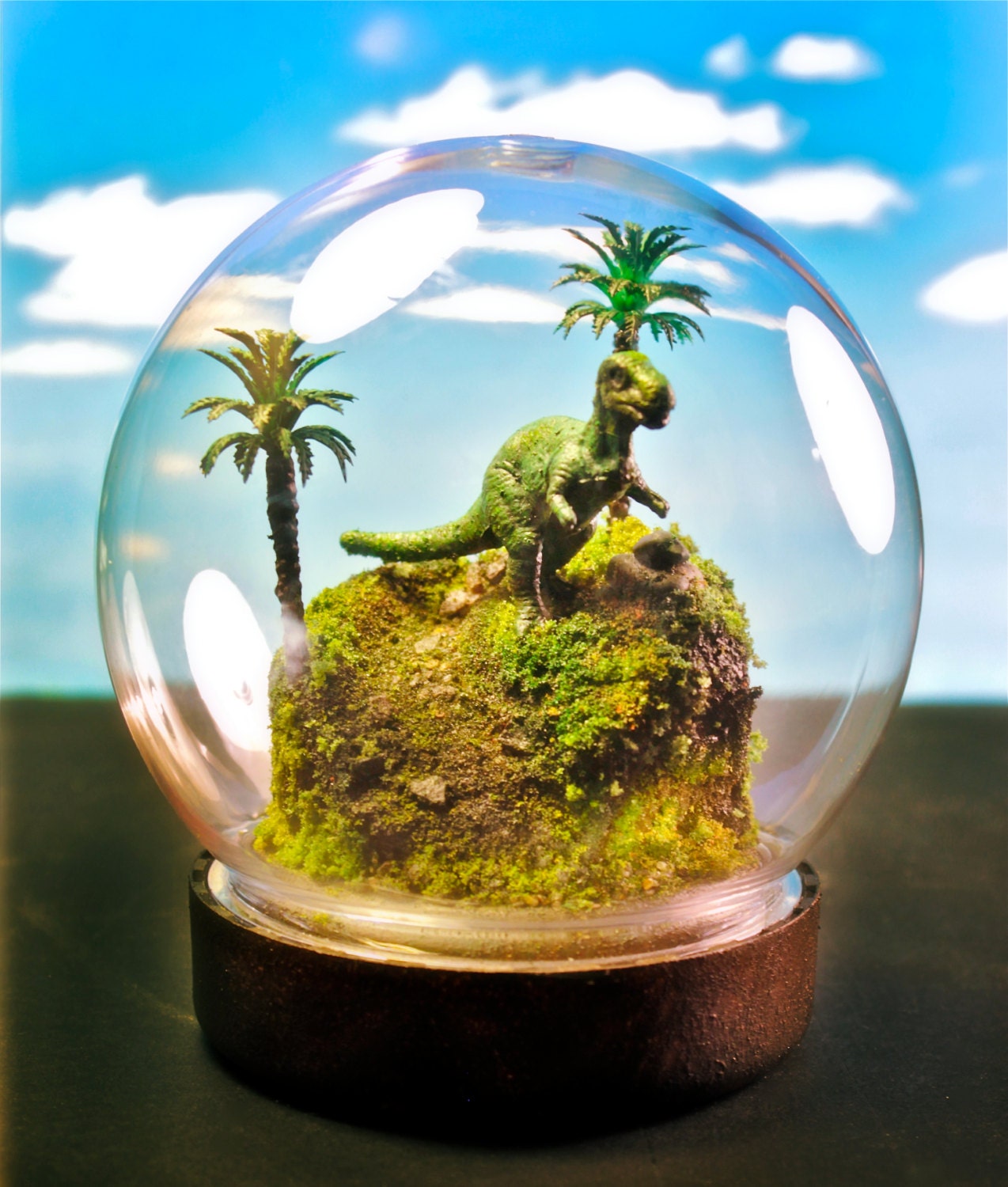 T-Rex Dinosaur Globe - Mini Terrarium / Diorama, Jurassic Park, Land of the Lost