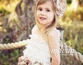 Neutral Flower Sash-Wedding Sash-Flower Girl Sash-Nude and Ivory Sash-Made to Match Persnickety.Bridal Sash