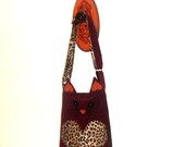 Cat Purse Unique Messenger Bag Novelty Cheetah Print Upcycled Eco-friendly