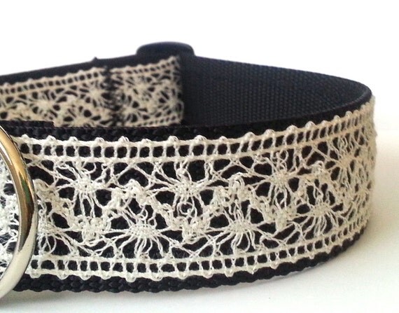 Items similar to Wedding Dog Collar Vintage Lace Extra Large 1.5
