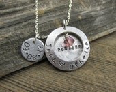 Wedding/Anniversary Hand Stamped Aluminum Necklace - Personalized Jewelry - Personalized Locket Necklace - Aluminum - Wedding - Bride