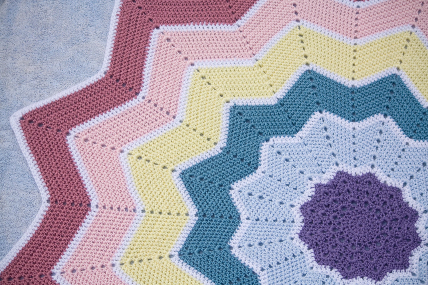 Baby Blanket, Baby Afghan, Rainbow Baby Blanket, Pastel Star Blanket, Unisex, Gender Neutral, Crochet
