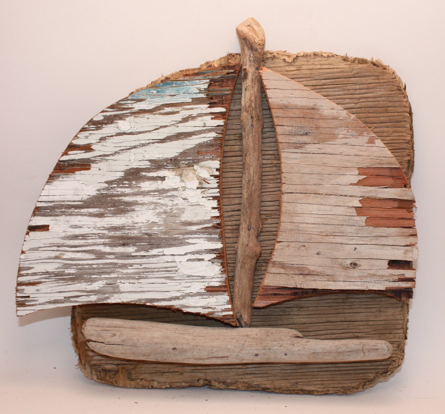 Hand Made Driftwood Sailboat Wall Hanging-Beach Art, Home Decor, Nautical, Cottage Chic, Natural and Simple