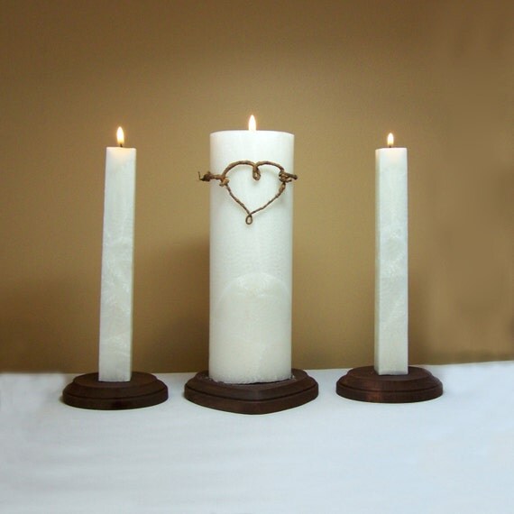Rustic Unity Candle Set and Stand / Holder by StillWaterCandles