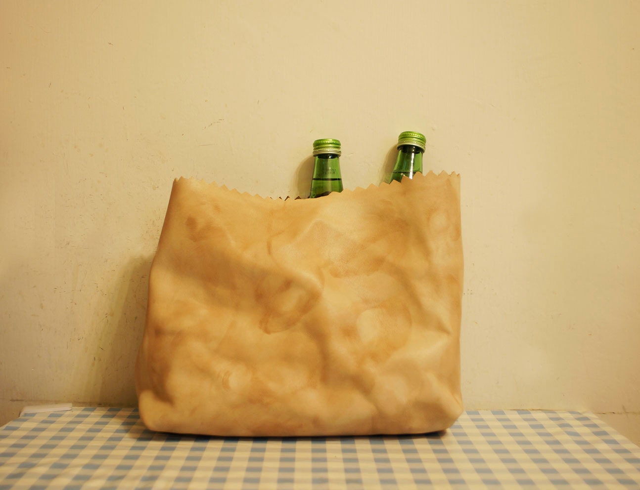 CLEARANCE: Leather Paper Bag