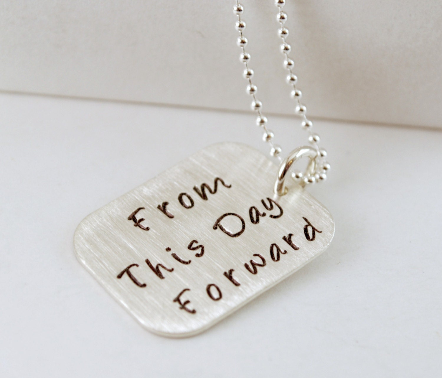 From This Day Forward Sobriety Necklace Recovery Jewelry Hand Stamped Sterling Silver - Gift for Him