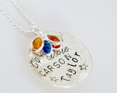 Personalized Mom Necklace Hand Stamped Multiple Names Sterling Silver Jewelry Gifts for Women