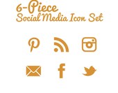 Social Media Icons - Transparent Background - Dark Tangerine Orange
