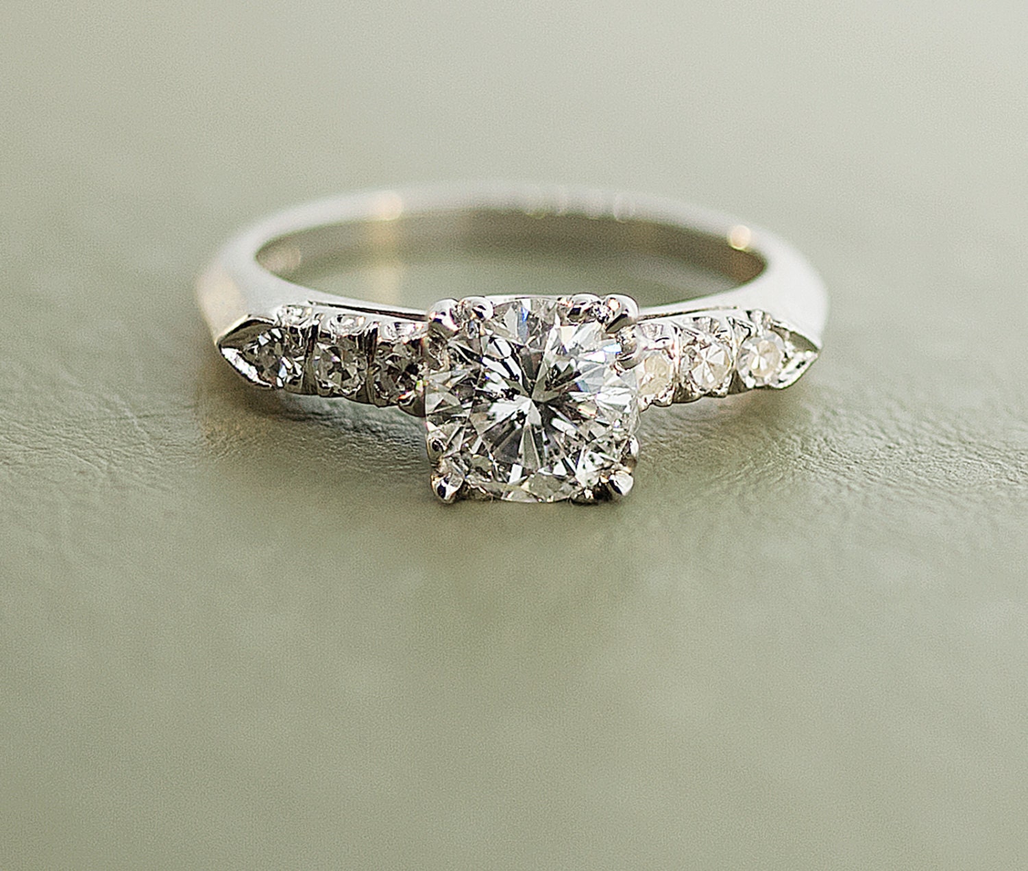 Vintage Platinum Diamond Engagement Ring