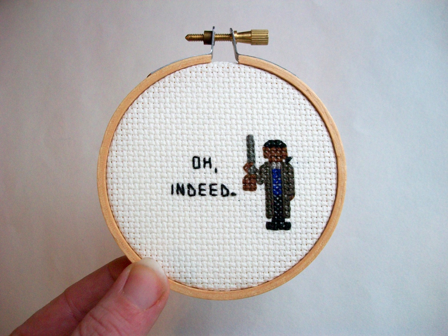 Little Omar cross stitch -- inspired cross stitch, You come at the king, wire cross stitch