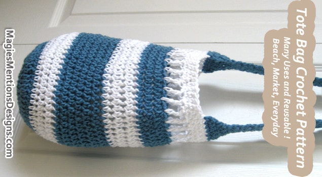 Crochet Pattern Tote Beach Market Shopping Grocery Summer Purse Hand Bag Purse PDF Instant Download