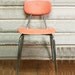 Vintage Mid-Century School Chair -- Coral Colored Chair