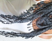 Personalized Design Gray Scarf. Turkish Fabric Fringed Guipure Scarf ..bandana,headband,wedding,bridal,authentic, romantic, elegant,