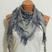 Unisex cotton fabric scarf,Grey scarf...Necklace Scarf....Super light.Shawl,Wrap,Bandana,Headband,Beach Pareo..