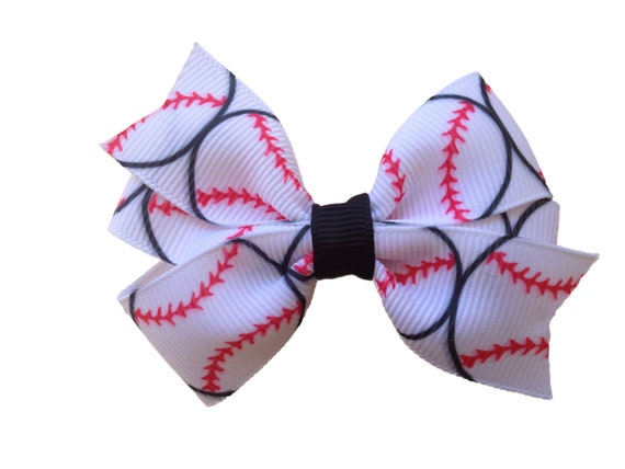 Baseball hair bow baseball bow sports bow by BrownEyedBowtique