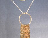 Necklace 1-86 Hammered circle with chain