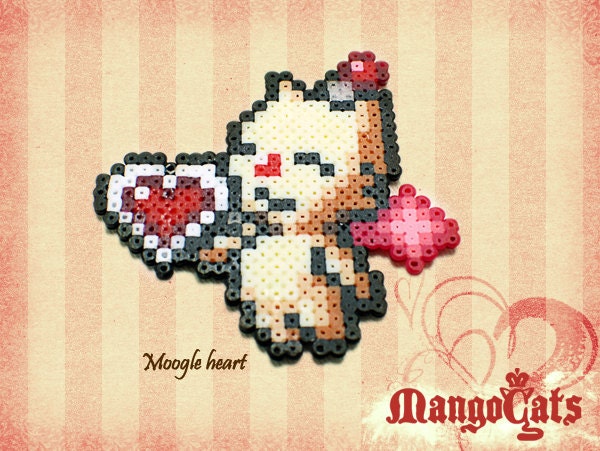 Valentine's day Moogle with heart bead sprites