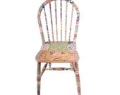 unique wooden chair decoupage "Flora"