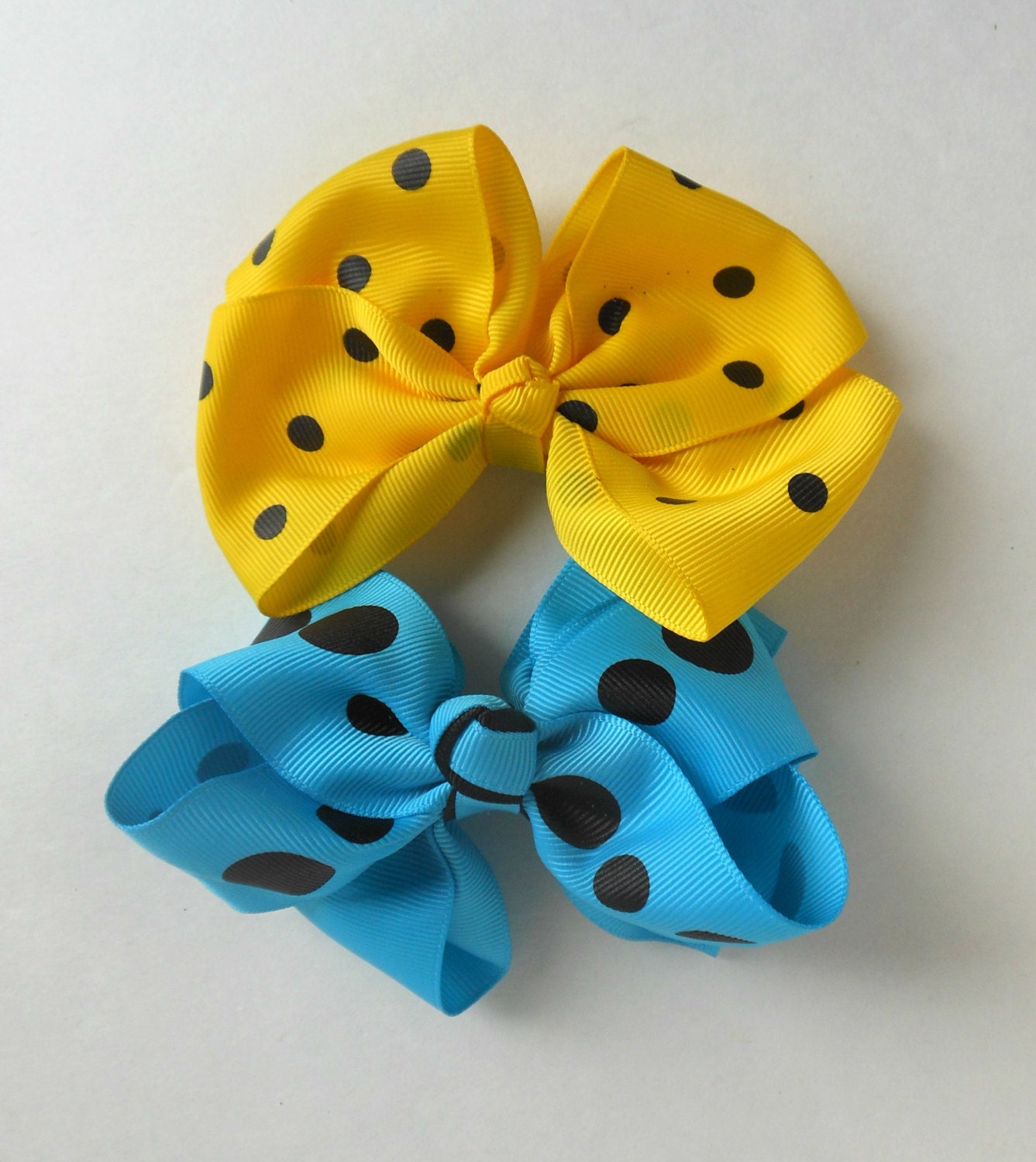 Hair Clip Bow Barrette Polka Dot set of 2