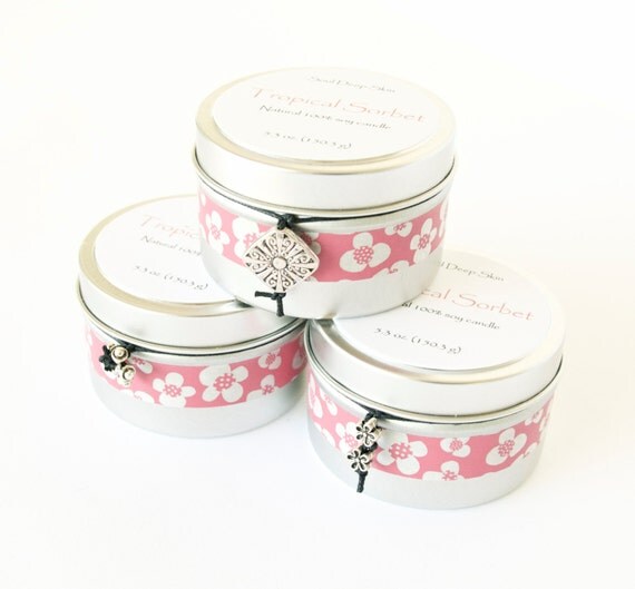 Tropical Sorbet - Pure Soy Candle - Vegan Friendly - Fresh Summery Scent