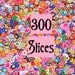 300 Fimo Cane Slices in Assorted Designs for Nail Art, Kawaii Foods, Scrapbooking with Plastic Storage Container