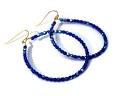 Electric Blue Czech Glass Hoops