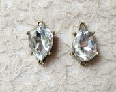 00g 7/16" 1/2" Organic Sparkling Rhinestone Teardrop Plugs Made to Order