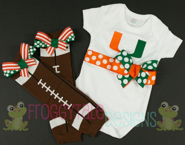 SPORTS Team Bodysuit Onesie or Toddler Shirt and Football Leg Warmers Team Outfit You CHOOSE TEAM for Little Baby Girls