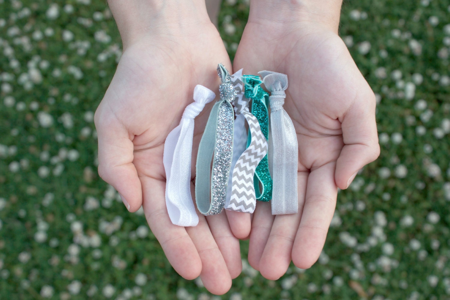 5 Pack Hair Ties // The Aquamarine Collection // Emi Jay Inspired // No Dent Hair Ties for Women