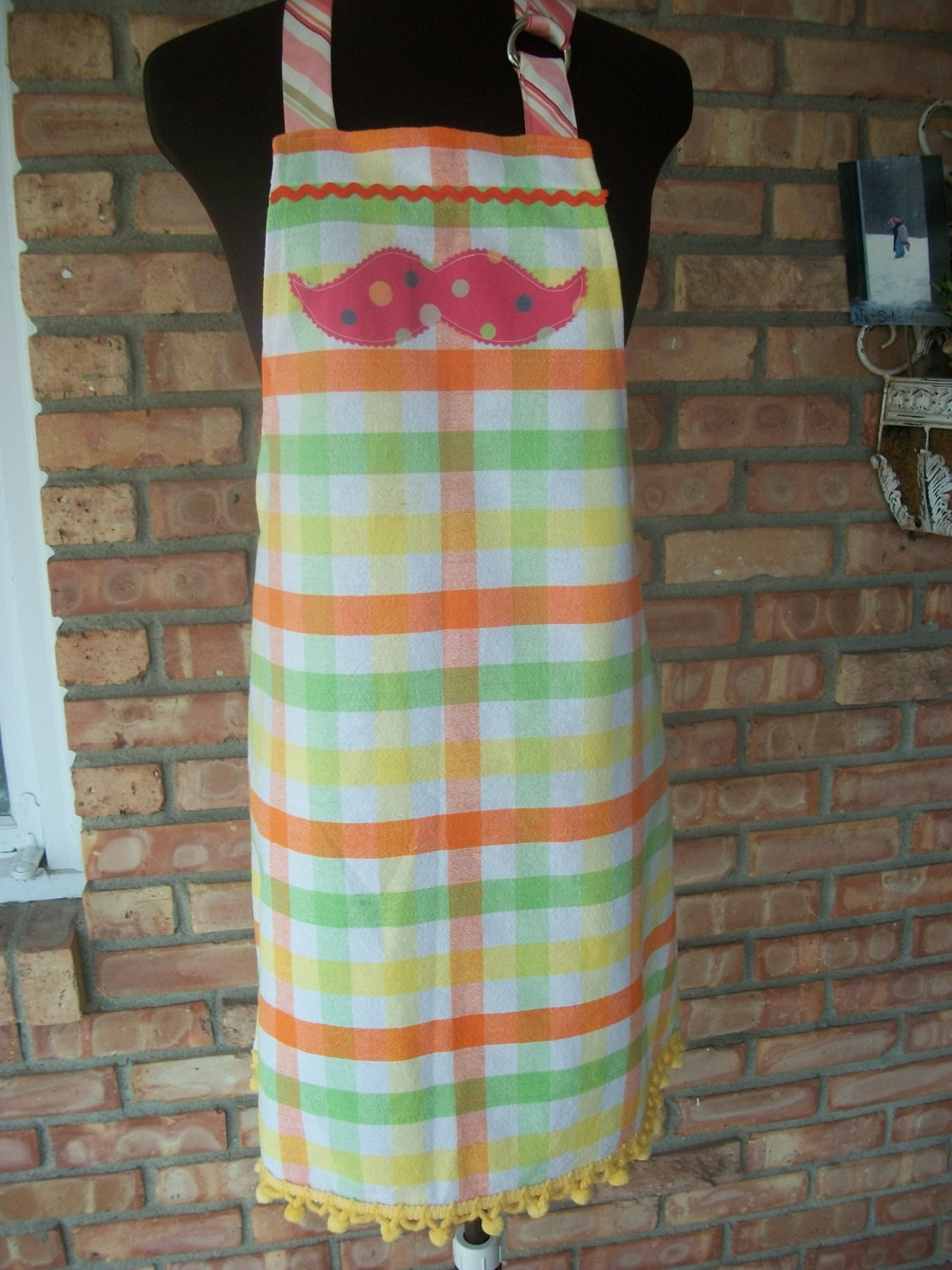 Mustache Apron w/ polka-dots