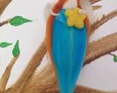 Needle Felted Dream Fairy Holding A Felted Yellow Star, Ornament, Home Decoration