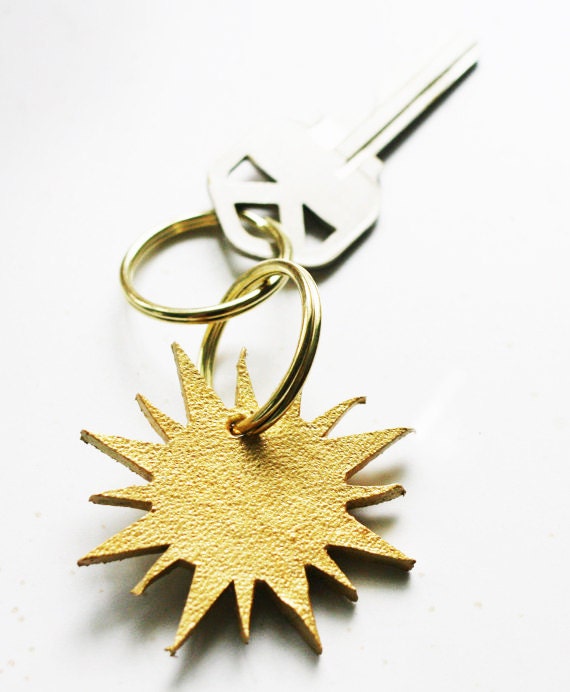 leather sun keychain