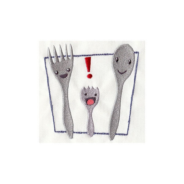 Embroidered Baby Bib -- Baby Spork