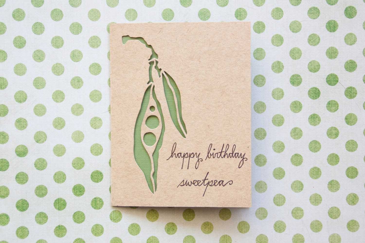 Hand Cut Birthday Card: Happy Birthday Sweetpea - JerseysFreshest