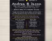 Wedding Program chalkboard style - custom and pintable - digital file